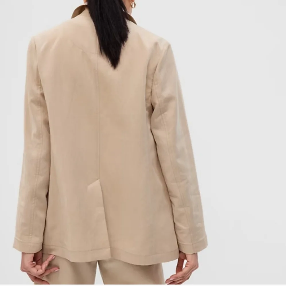 LIKE NEW GAP Soft Suit Tencel Blazer Tan Khaki Medium - Picture 2 of 15